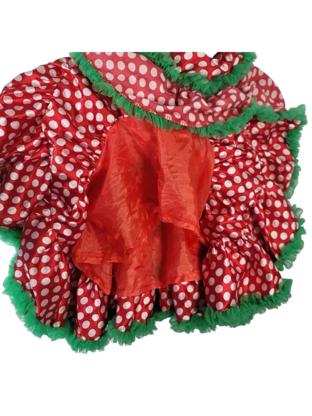 Girls Christmas 2 Piece Outfit Full Skirt Red Green Size 6 130 Long Sleeve Top